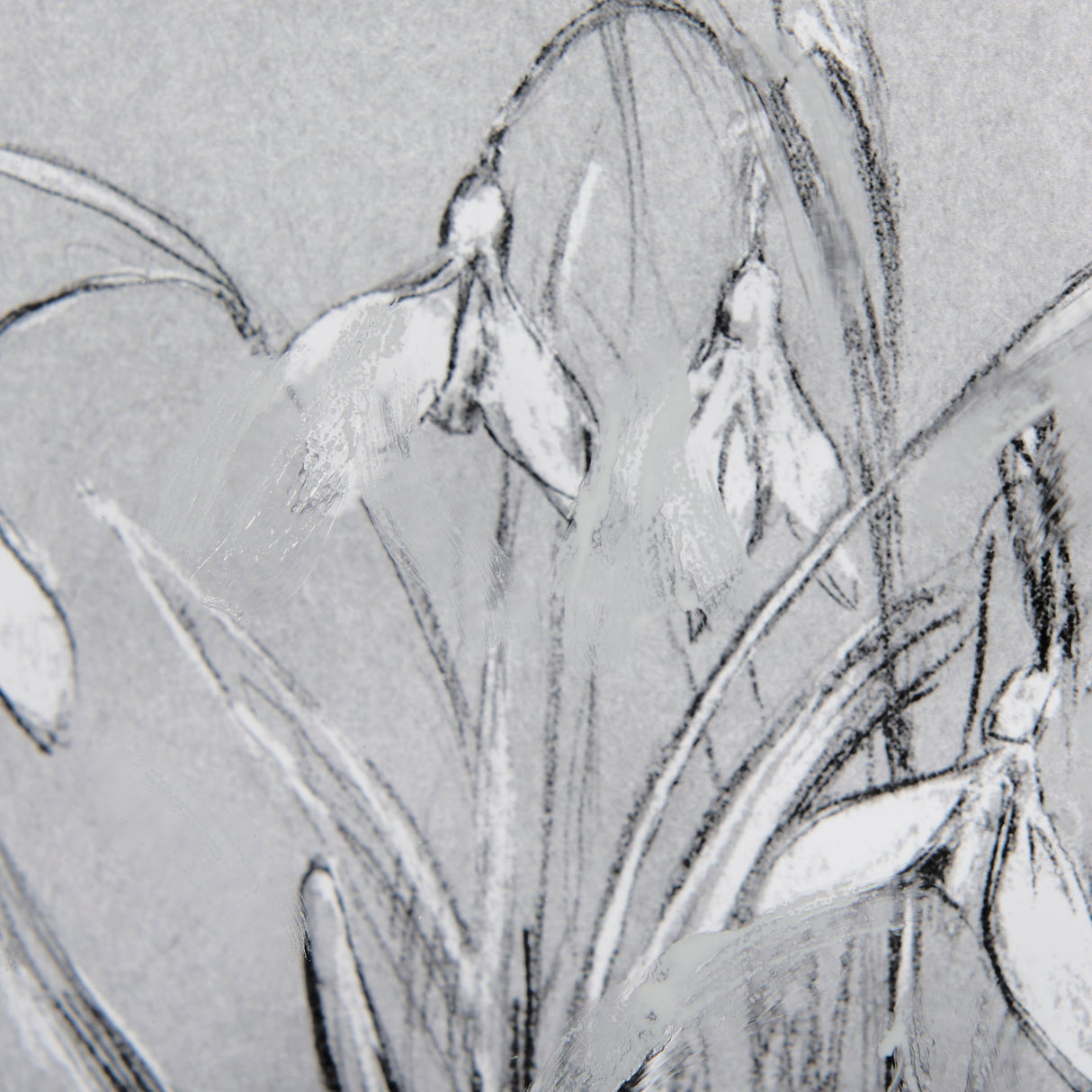 Botanical sketches VI (Grey) by Mercana Studio Hand Embellished Framed Art Print Matted under Glass by Mercana at Eve Furniture