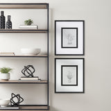 Botanical sketches VI (Grey) by Mercana Studio Hand Embellished Framed Art Print Matted under Glass by Mercana at Eve Furniture