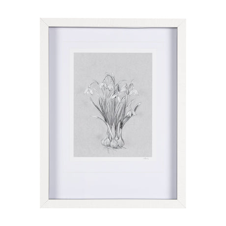 Botanical sketches VI (Grey) by Mercana Studio Hand Embellished Framed Art Print Matted under Glass by Mercana at Eve Furniture