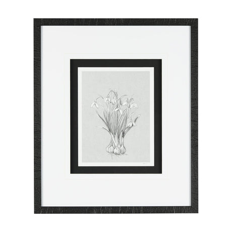 Botanical sketches VI (Grey) by Mercana Studio Hand Embellished Framed Art Print Matted under Glass by Mercana at Eve Furniture