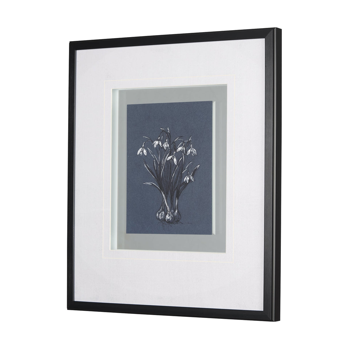 Botanical sketchesVI (Blue) by Mercana Studio Hand Embellished Framed Art Print Matted under Glass by Mercana at Eve Furniture