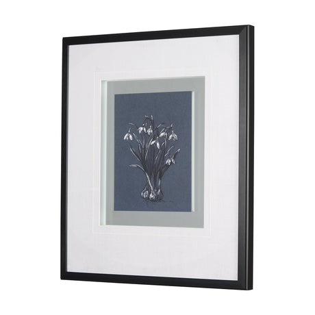 Botanical sketchesVI (Blue) by Mercana Studio Hand Embellished Framed Art Print Matted under Glass by Mercana at Eve Furniture