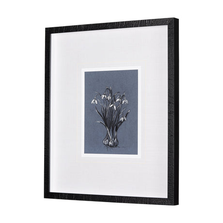 Botanical sketchesVI (Blue) by Mercana Studio Hand Embellished Framed Art Print Matted under Glass by Mercana at Eve Furniture