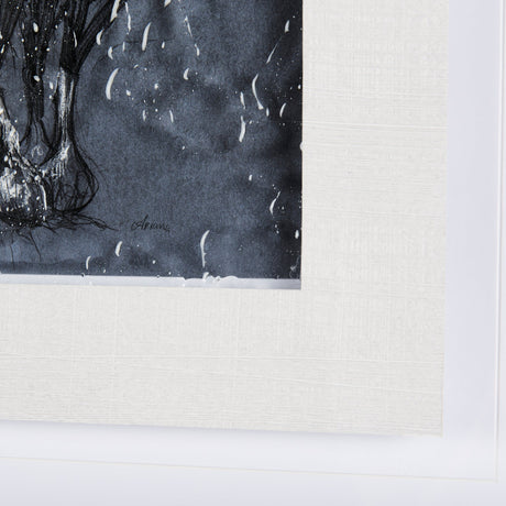 Botanical sketchesVI (Blue) by Mercana Studio Hand Embellished Framed Art Print Matted under Glass by Mercana at Eve Furniture