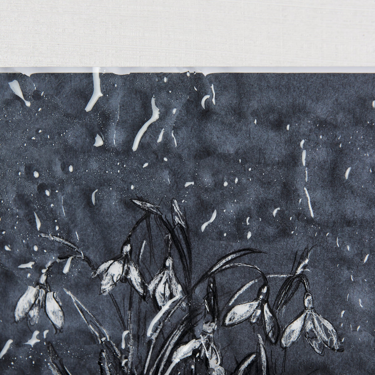 Botanical sketchesVI (Blue) by Mercana Studio Hand Embellished Framed Art Print Matted under Glass by Mercana at Eve Furniture