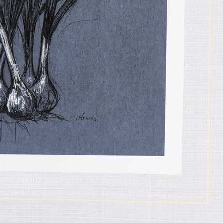 Botanical sketchesVI (Blue) by Mercana Studio Hand Embellished Framed Art Print Matted under Glass by Mercana at Eve Furniture