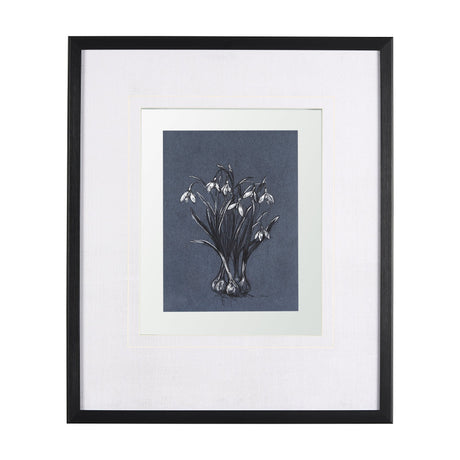 Botanical sketchesVI (Blue) by Mercana Studio Hand Embellished Framed Art Print Matted under Glass by Mercana at Eve Furniture