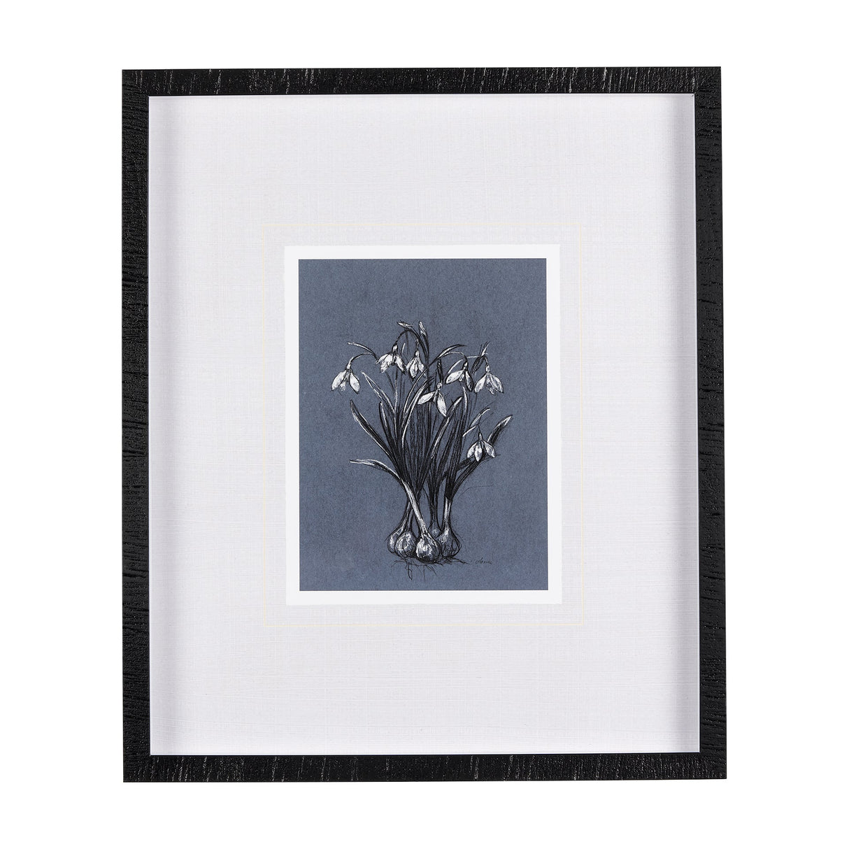 Botanical sketchesVI (Blue) by Mercana Studio Hand Embellished Framed Art Print Matted under Glass by Mercana at Eve Furniture