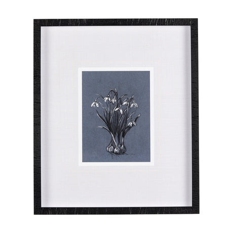 Botanical sketchesVI (Blue) by Mercana Studio Hand Embellished Framed Art Print Matted under Glass by Mercana at Eve Furniture