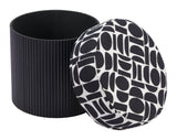 Boto Black & White Storage Ottoman by Zuomod at Eve Furniture