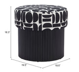 Boto Black & White Storage Ottoman by Zuomod at Eve Furniture