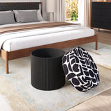 Boto Black & White Storage Ottoman by Zuomod at Eve Furniture