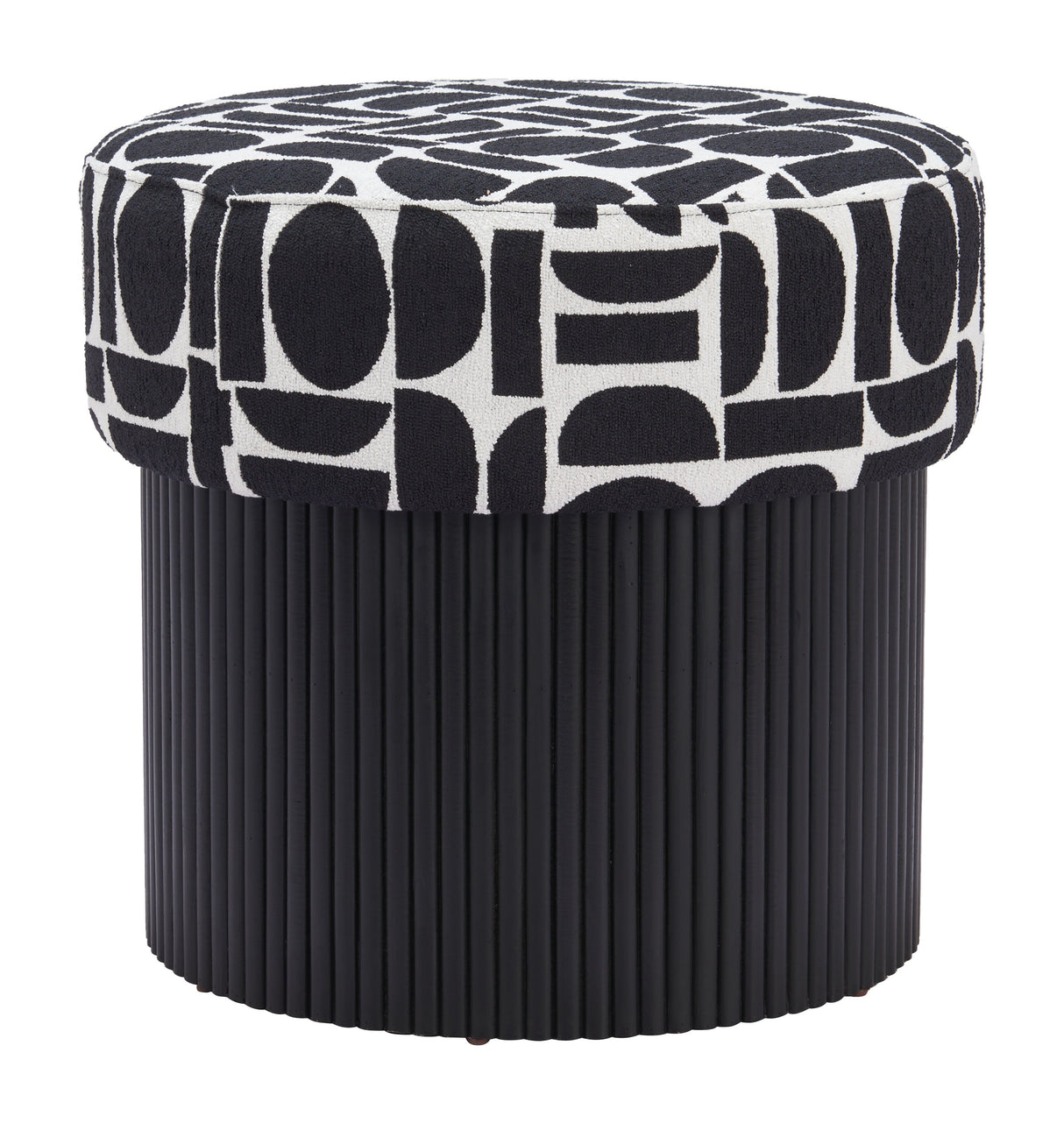 Boto Black & White Storage Ottoman by Zuomod at Eve Furniture