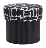 Boto Black & White Storage Ottoman by Zuomod at Eve Furniture