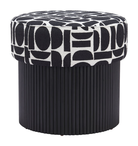 Boto Black & White Storage Ottoman by Zuomod at Eve Furniture