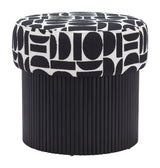 Boto Black & White Storage Ottoman by Zuomod at Eve Furniture