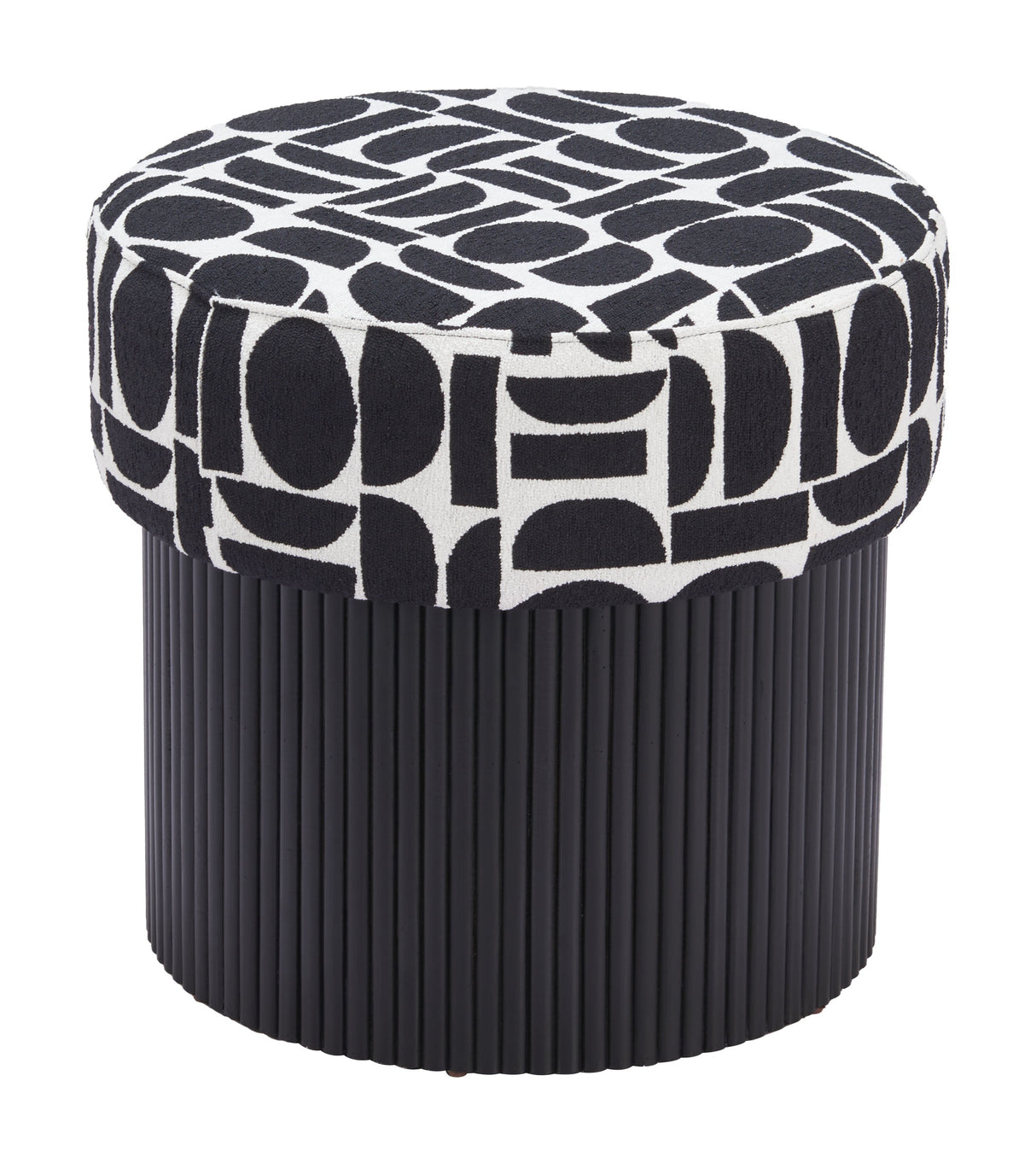 Boto Black & White Storage Ottoman by Zuomod at Eve Furniture