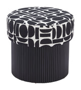 Boto Black & White Storage Ottoman by Zuomod at Eve Furniture