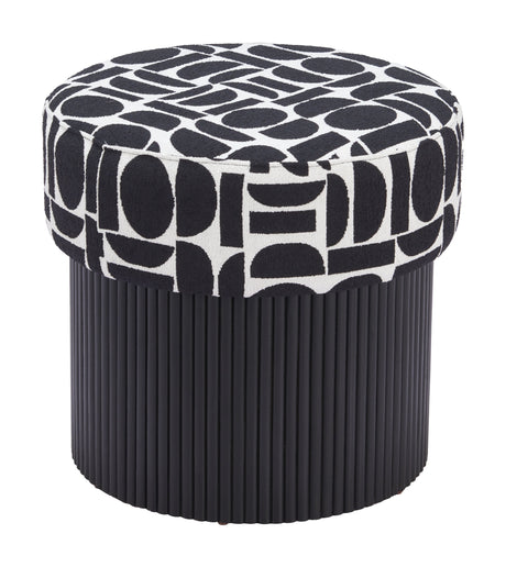 Boto Black & White Storage Ottoman by Zuomod at Eve Furniture