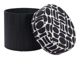 Boto Black & White Storage Ottoman by Zuomod at Eve Furniture