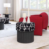Boto Black & White Storage Ottoman by Zuomod at Eve Furniture
