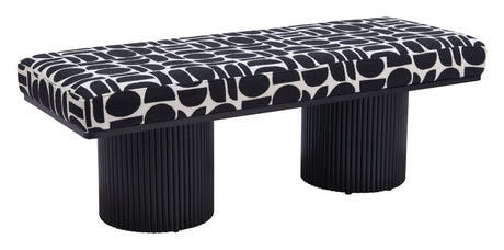 Botoia Black & White Bench by Zuomod at Eve Furniture