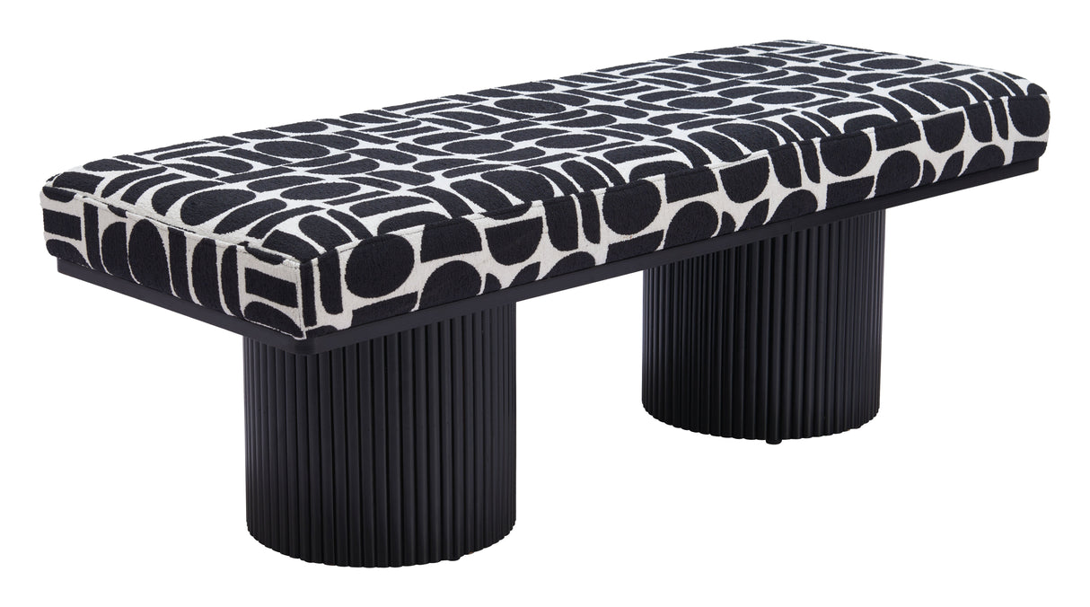 Botoia Black & White Bench by Zuomod at Eve Furniture