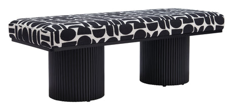 Botoia Black & White Bench by Zuomod at Eve Furniture