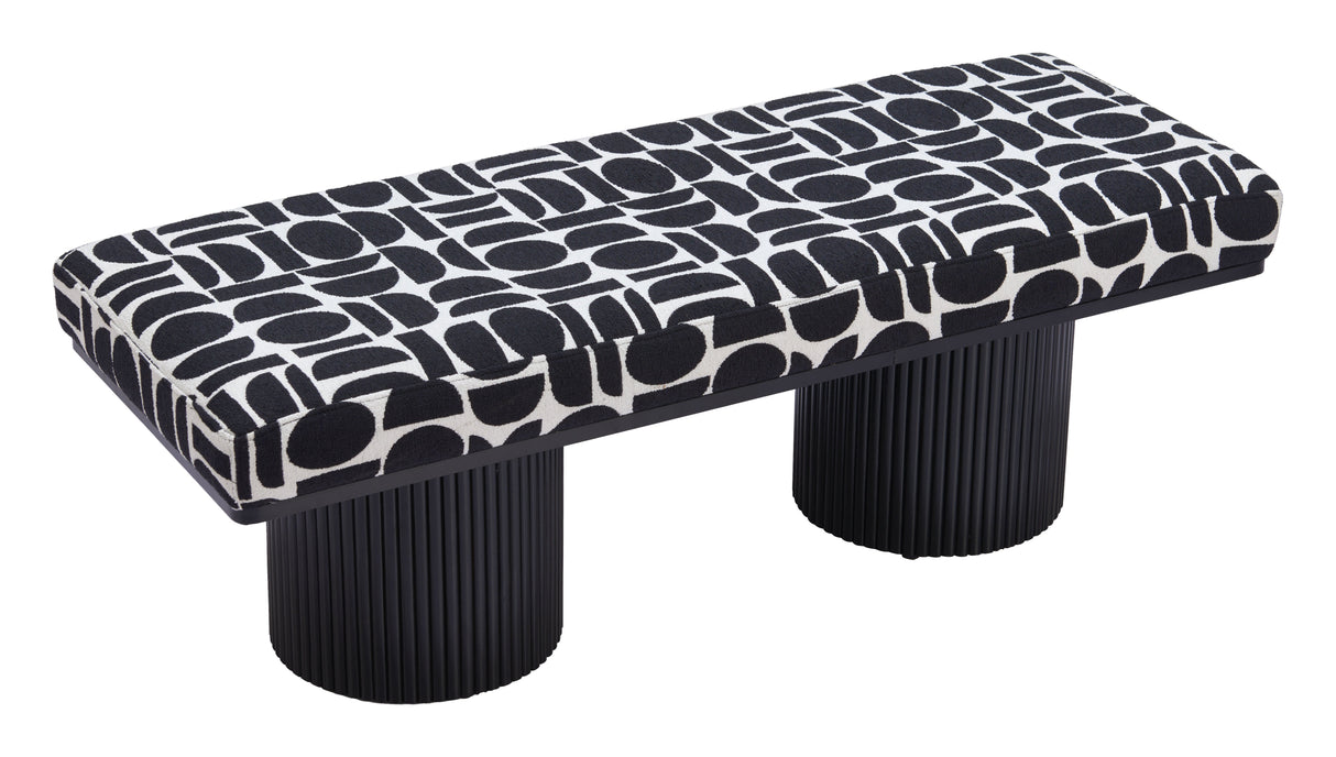 Botoia Black & White Bench by Zuomod at Eve Furniture