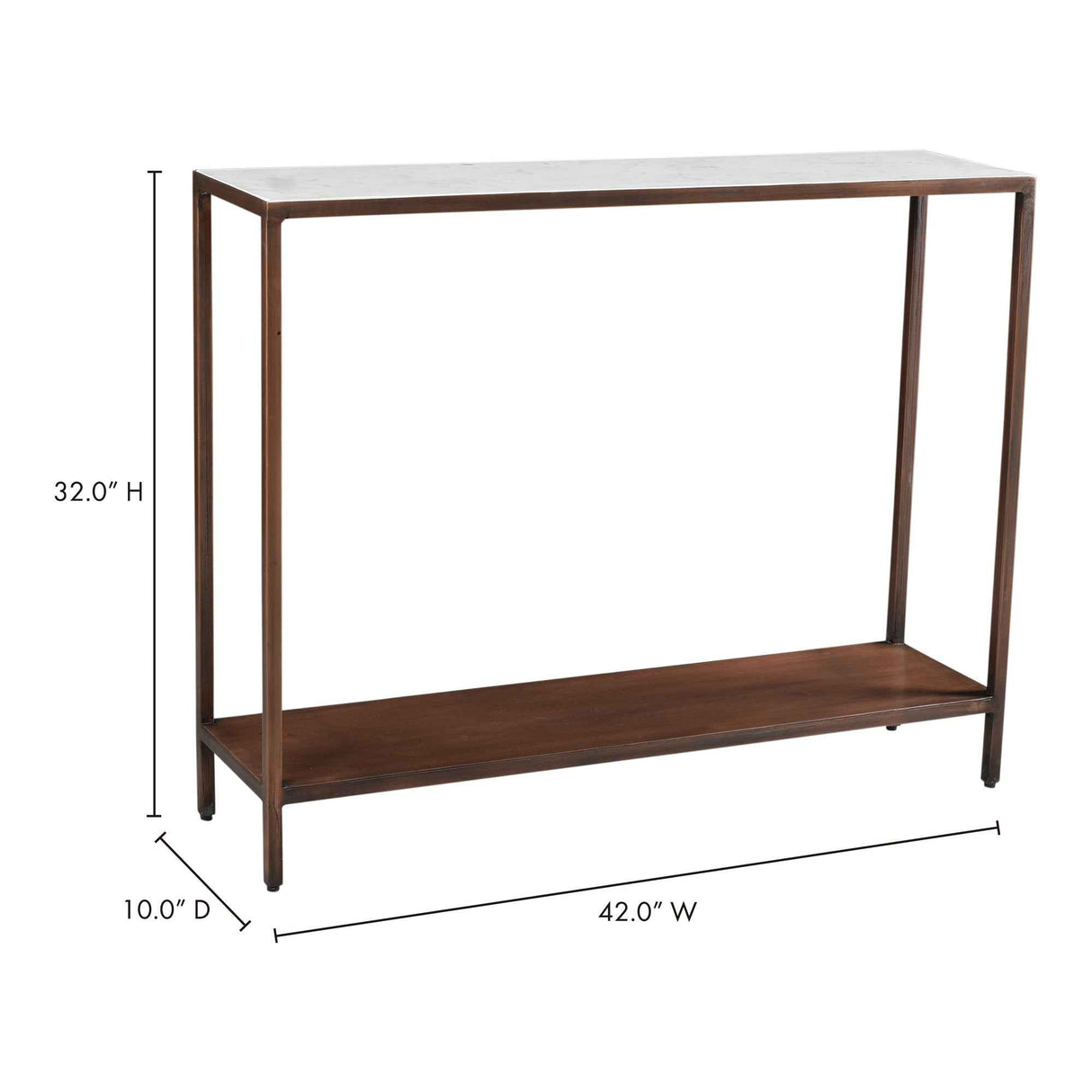 Bottego Antique Copper Console Table by Moe's Home at Eve Furniture