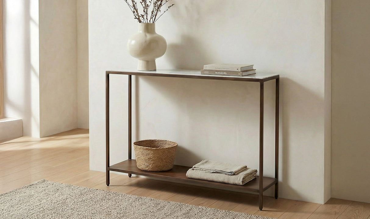 Bottego Console Table Antique Copper by Moe's Home at Eve Furniture