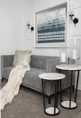Bougeoir I I Gray Metal Cylindrical Glass Shade Wall Sconce by Mercana at Eve Furniture