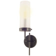 Bougeoir I I Gray Metal Cylindrical Glass Shade Wall Sconce by Mercana at Eve Furniture