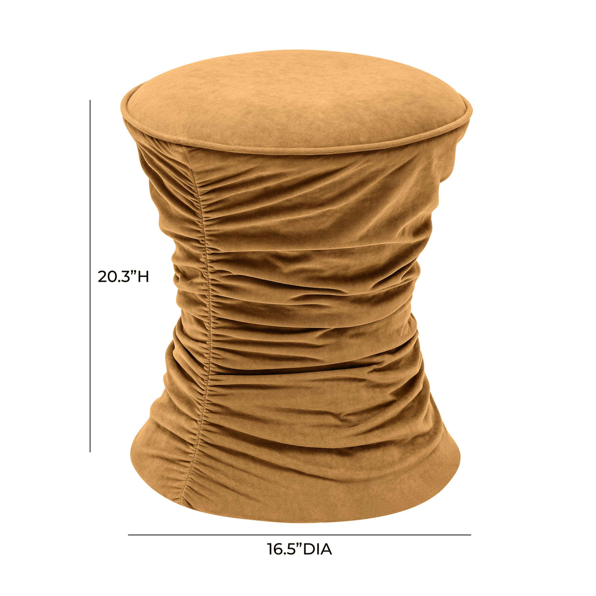 Bounce Ruched Velvet Adjustable Ottoman by TOV Furniture at Eve Furniture