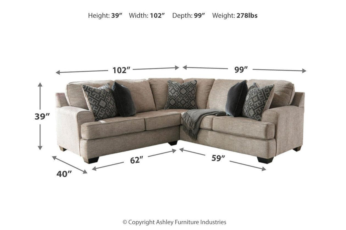 Bovarian Stone 2-Piece Sectional by Ashley at Eve Furniture
