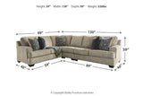 Bovarian Stone 3-Piece Left Arm Facing (LAF) Sectional by Ashley at Eve Furniture