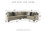 Bovarian Stone 3-Piece Right Arm Facing (RAF) Sectional by Ashley at Eve Furniture