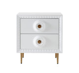 Bovey White Lacquer Side Table by TOV Furniture at Eve Furniture