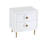 Bovey White Lacquer Side Table by TOV Furniture at Eve Furniture