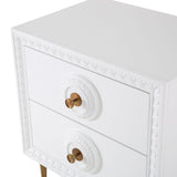 Bovey White Lacquer Side Table by TOV Furniture at Eve Furniture