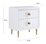 Bovey White Lacquer Side Table by TOV Furniture at Eve Furniture