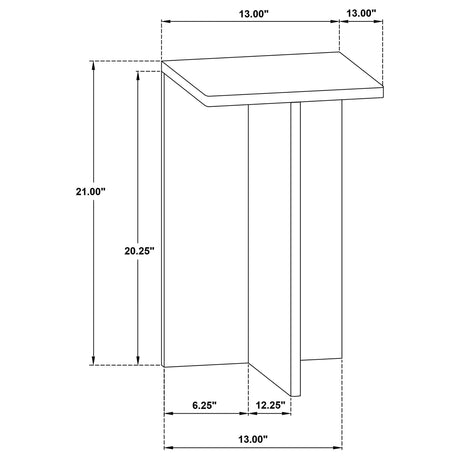 Bowdoin Gray Genuine Marble Accent Side Table by Coaster at Eve Furniture
