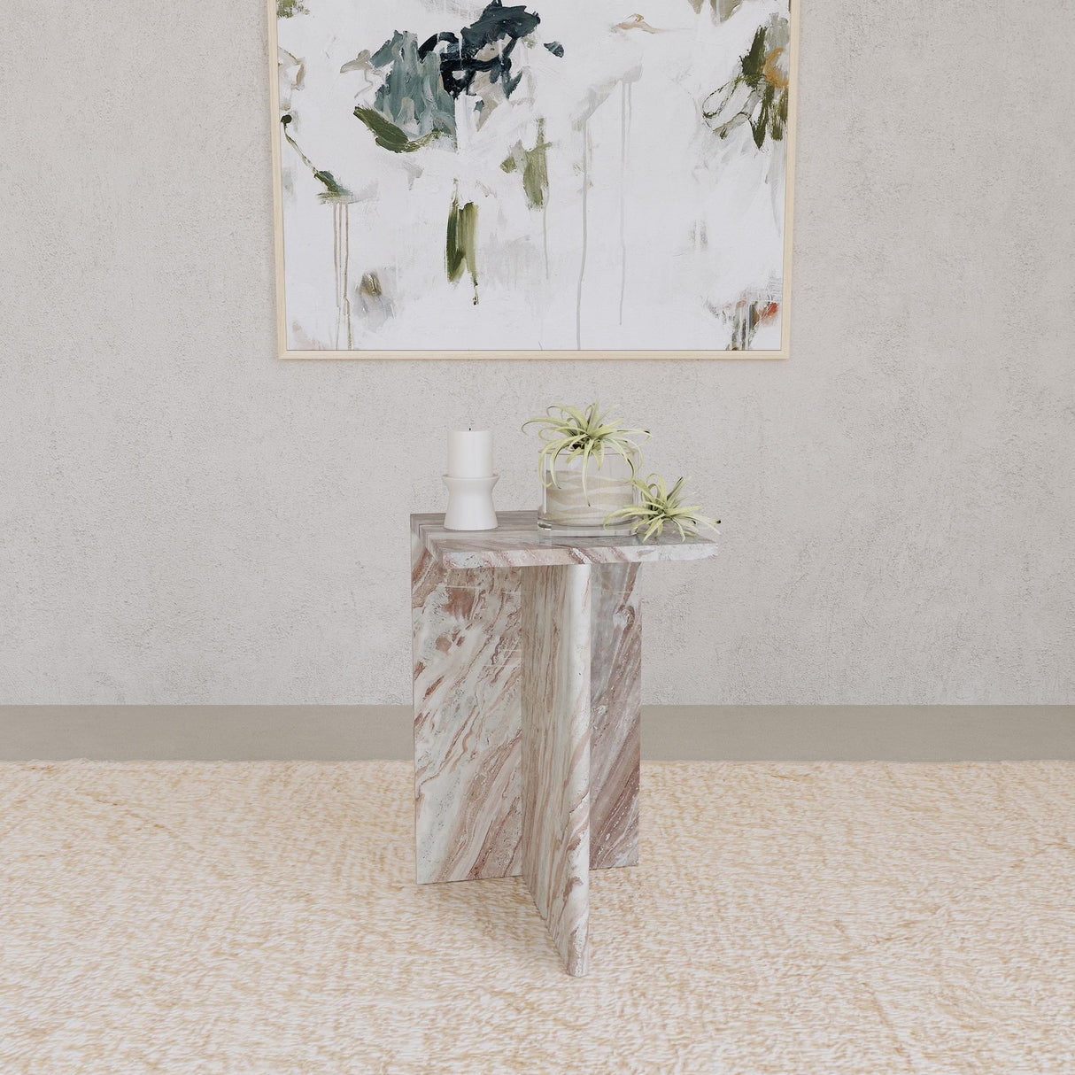 Bowdoin Gray Genuine Marble Accent Side Table by Coaster at Eve Furniture