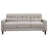 Bowen 2-piece Upholstered Track Arms Tufted Sofa Set Beige