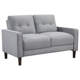 Bowen 2-piece Upholstered Track Arms Tufted Sofa Set Grey