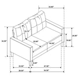 Bowen Beige 2-piece Upholstered Track Arms Tufted Sofa Set by Coaster at Eve Furniture