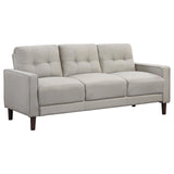 Bowen Beige 2-piece Upholstered Track Arms Tufted Sofa Set by Coaster at Eve Furniture