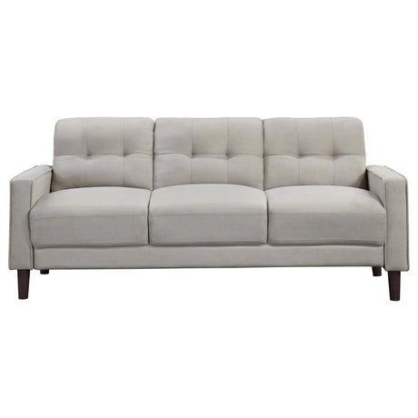 Bowen Beige 2-piece Upholstered Track Arms Tufted Sofa Set by Coaster at Eve Furniture