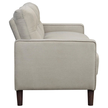 Bowen Beige 2-piece Upholstered Track Arms Tufted Sofa Set by Coaster at Eve Furniture