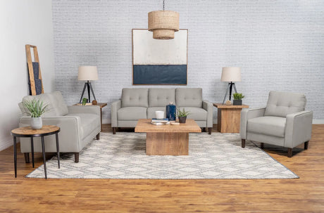 Bowen Beige Upholstered Track Arms Tufted Loveseat by Coaster at Eve Furniture